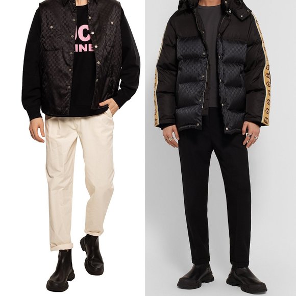 GUCCI MENS BOOTS LEON ANKLE CHELSEA LOGO BACK BLACK LEATHER sz 9G 9.5 US - Picture 3 of 14